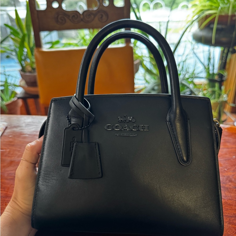 Coach Andrea Carryall Bag Black Leather